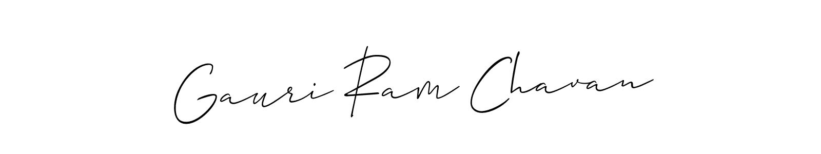 The best way (Allison_Script) to make a short signature is to pick only two or three words in your name. The name Gauri Ram Chavan include a total of six letters. For converting this name. Gauri Ram Chavan signature style 2 images and pictures png