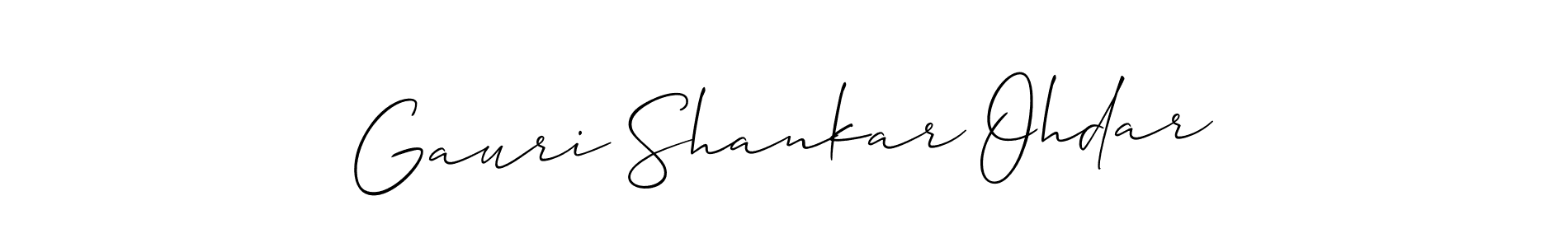 Also we have Gauri Shankar Ohdar name is the best signature style. Create professional handwritten signature collection using Allison_Script autograph style. Gauri Shankar Ohdar signature style 2 images and pictures png