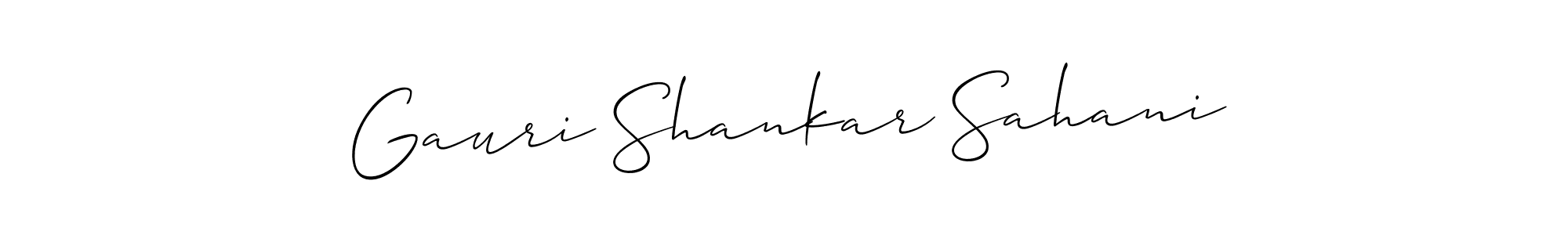 Allison_Script is a professional signature style that is perfect for those who want to add a touch of class to their signature. It is also a great choice for those who want to make their signature more unique. Get Gauri Shankar Sahani name to fancy signature for free. Gauri Shankar Sahani signature style 2 images and pictures png