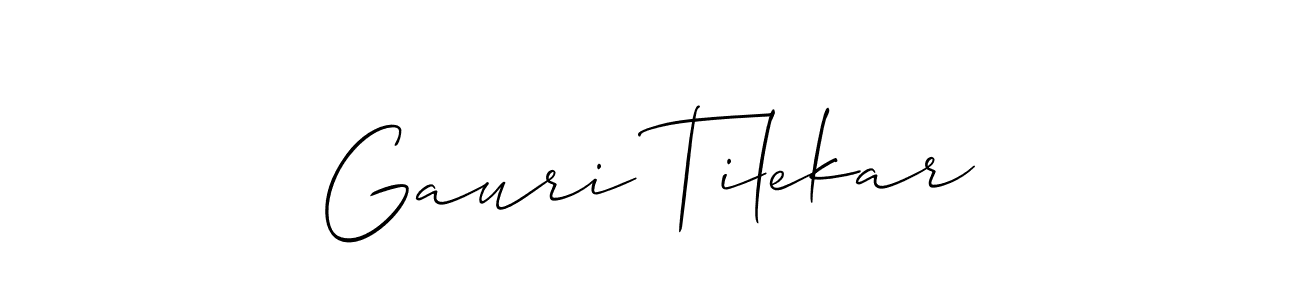 It looks lik you need a new signature style for name Gauri Tilekar. Design unique handwritten (Allison_Script) signature with our free signature maker in just a few clicks. Gauri Tilekar signature style 2 images and pictures png