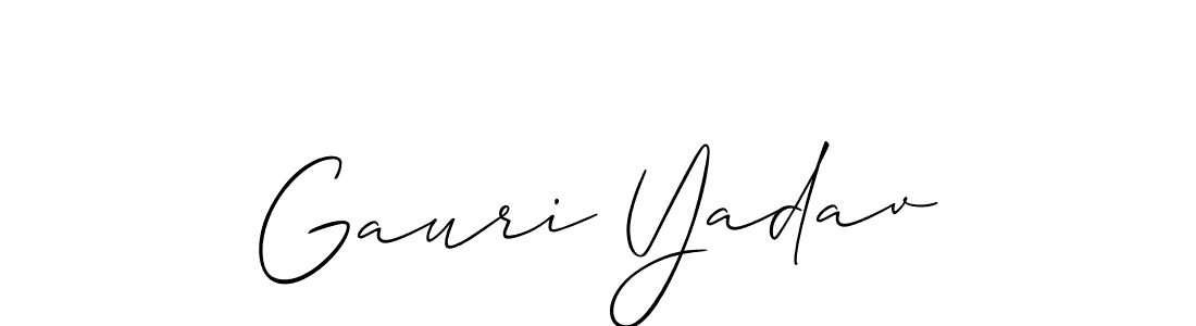 if you are searching for the best signature style for your name Gauri Yadav. so please give up your signature search. here we have designed multiple signature styles  using Allison_Script. Gauri Yadav signature style 2 images and pictures png