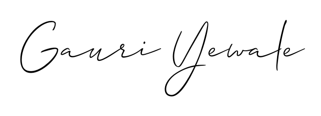 A sleek calligraphic signature for name Gauri Yewale utilizing Allison_Script styling. Great for adding personal signatures to photos and art. Gauri Yewale signature style 2 images and pictures png