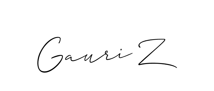 How to make Gauri Z name signature. Use Allison_Script style for creating short signs online. This is the latest handwritten sign. Gauri Z signature style 2 images and pictures png