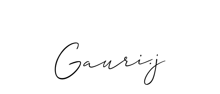 How to make Gauri.j name signature. Use Allison_Script style for creating short signs online. This is the latest handwritten sign. Gauri.j signature style 2 images and pictures png