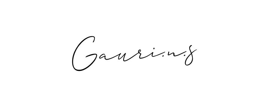 Make a beautiful signature design for name Gauri.n.s. With this signature (Allison_Script) style, you can create a handwritten signature for free. Gauri.n.s signature style 2 images and pictures png
