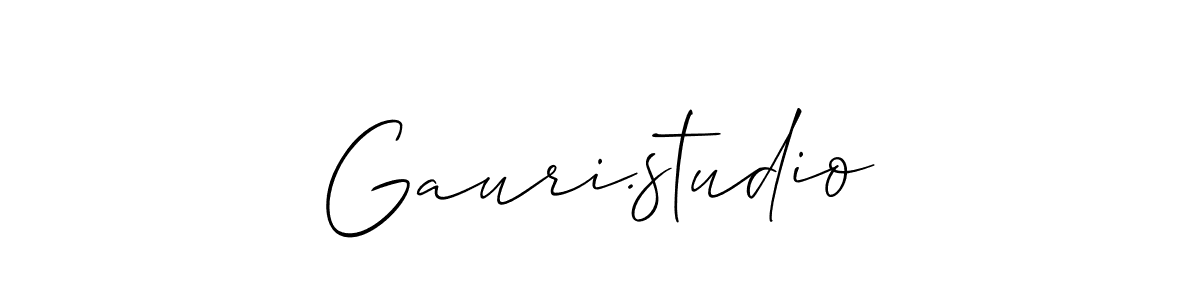 Also You can easily find your signature by using the search form. We will create Gauri.studio name handwritten signature images for you free of cost using Allison_Script sign style. Gauri.studio signature style 2 images and pictures png