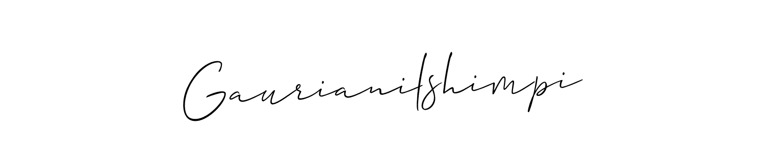 How to Draw Gaurianilshimpi signature style? Allison_Script is a latest design signature styles for name Gaurianilshimpi. Gaurianilshimpi signature style 2 images and pictures png