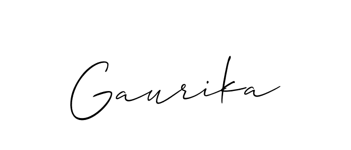 Use a signature maker to create a handwritten signature online. With this signature software, you can design (Allison_Script) your own signature for name Gaurika. Gaurika signature style 2 images and pictures png