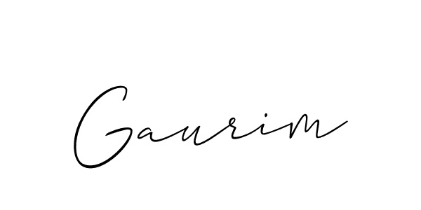 Also we have Gaurim name is the best signature style. Create professional handwritten signature collection using Allison_Script autograph style. Gaurim signature style 2 images and pictures png