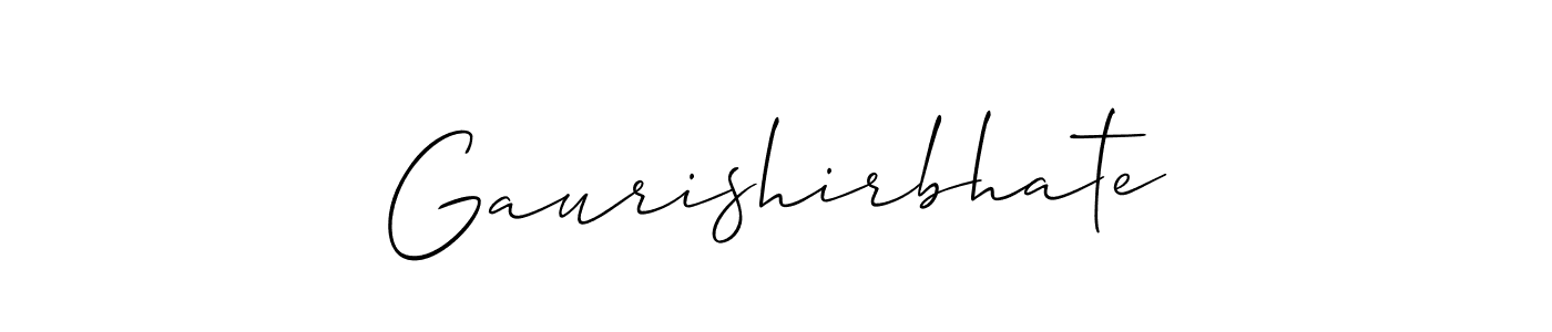 You should practise on your own different ways (Allison_Script) to write your name (Gaurishirbhate) in signature. don't let someone else do it for you. Gaurishirbhate signature style 2 images and pictures png