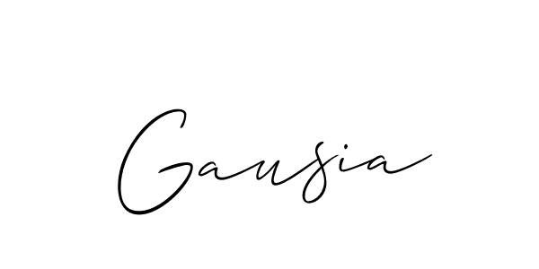 Make a beautiful signature design for name Gausia. With this signature (Allison_Script) style, you can create a handwritten signature for free. Gausia signature style 2 images and pictures png
