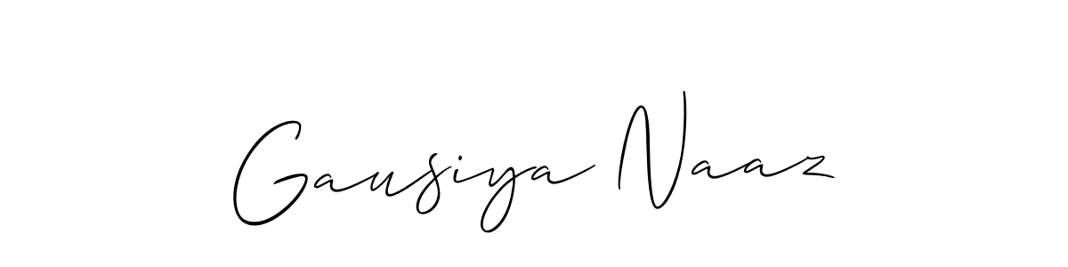 Similarly Allison_Script is the best handwritten signature design. Signature creator online .You can use it as an online autograph creator for name Gausiya Naaz. Gausiya Naaz signature style 2 images and pictures png
