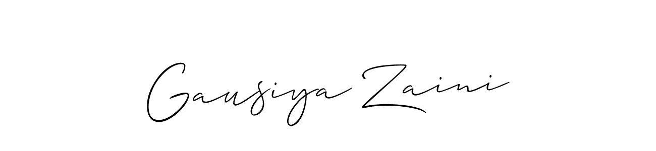 Design your own signature with our free online signature maker. With this signature software, you can create a handwritten (Allison_Script) signature for name Gausiya Zaini. Gausiya Zaini signature style 2 images and pictures png