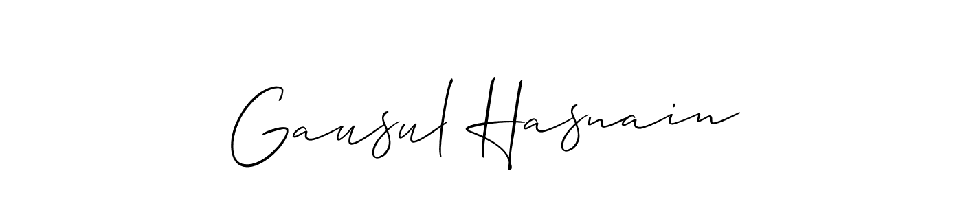 How to Draw Gausul Hasnain signature style? Allison_Script is a latest design signature styles for name Gausul Hasnain. Gausul Hasnain signature style 2 images and pictures png