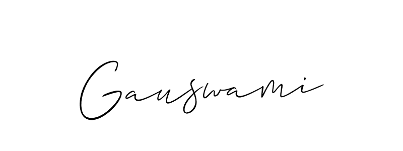 Make a beautiful signature design for name Gauswami. With this signature (Allison_Script) style, you can create a handwritten signature for free. Gauswami signature style 2 images and pictures png