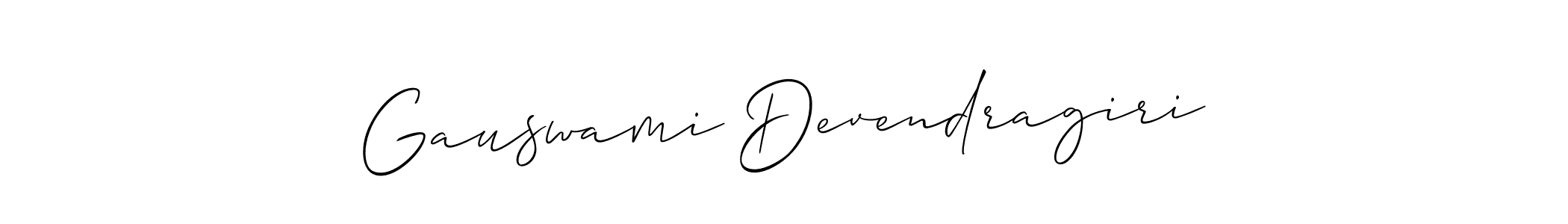 It looks lik you need a new signature style for name Gauswami Devendragiri. Design unique handwritten (Allison_Script) signature with our free signature maker in just a few clicks. Gauswami Devendragiri signature style 2 images and pictures png