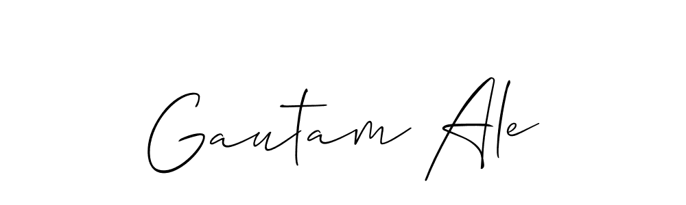 Use a signature maker to create a handwritten signature online. With this signature software, you can design (Allison_Script) your own signature for name Gautam Ale. Gautam Ale signature style 2 images and pictures png
