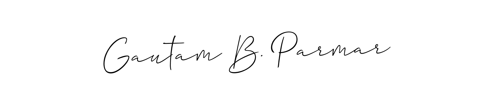 The best way (Allison_Script) to make a short signature is to pick only two or three words in your name. The name Gautam B. Parmar include a total of six letters. For converting this name. Gautam B. Parmar signature style 2 images and pictures png