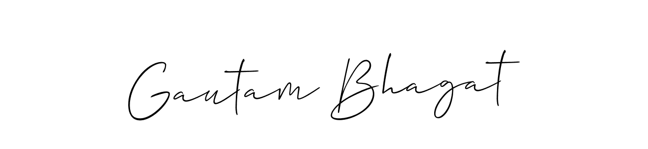 Create a beautiful signature design for name Gautam Bhagat. With this signature (Allison_Script) fonts, you can make a handwritten signature for free. Gautam Bhagat signature style 2 images and pictures png
