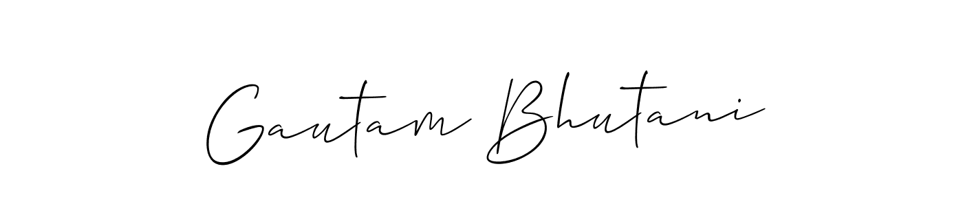 Allison_Script is a professional signature style that is perfect for those who want to add a touch of class to their signature. It is also a great choice for those who want to make their signature more unique. Get Gautam Bhutani name to fancy signature for free. Gautam Bhutani signature style 2 images and pictures png