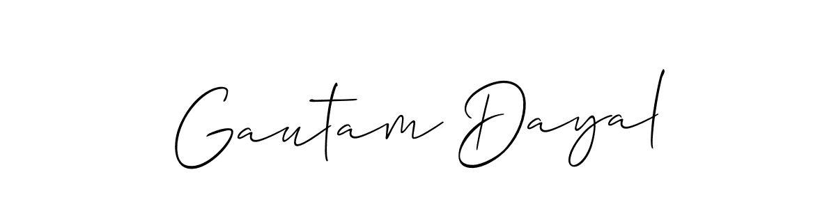 Make a beautiful signature design for name Gautam Dayal. With this signature (Allison_Script) style, you can create a handwritten signature for free. Gautam Dayal signature style 2 images and pictures png