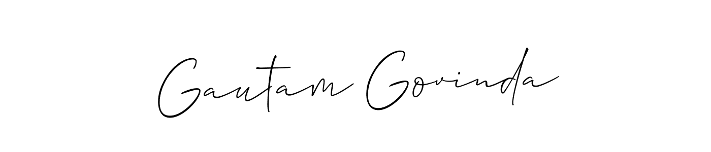 How to Draw Gautam Govinda signature style? Allison_Script is a latest design signature styles for name Gautam Govinda. Gautam Govinda signature style 2 images and pictures png