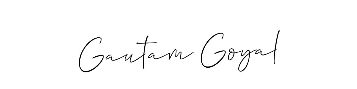 How to make Gautam Goyal name signature. Use Allison_Script style for creating short signs online. This is the latest handwritten sign. Gautam Goyal signature style 2 images and pictures png