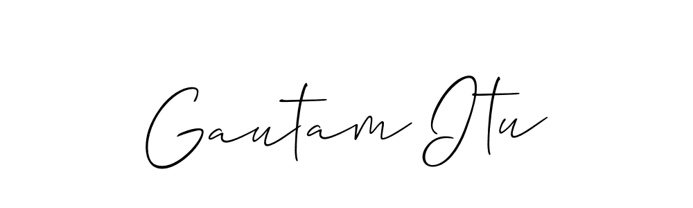 Create a beautiful signature design for name Gautam Itu. With this signature (Allison_Script) fonts, you can make a handwritten signature for free. Gautam Itu signature style 2 images and pictures png