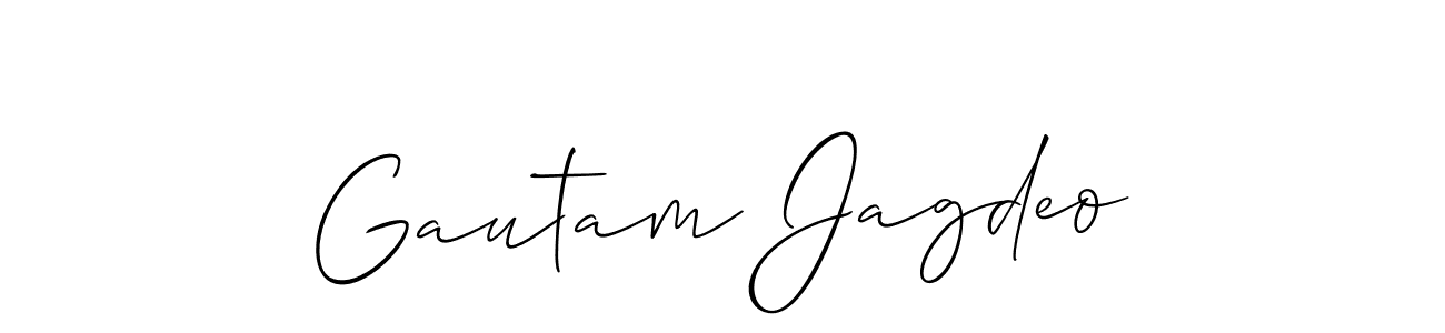 How to make Gautam Jagdeo name signature. Use Allison_Script style for creating short signs online. This is the latest handwritten sign. Gautam Jagdeo signature style 2 images and pictures png