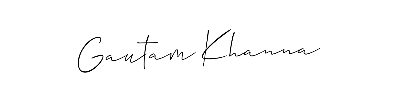 Design your own signature with our free online signature maker. With this signature software, you can create a handwritten (Allison_Script) signature for name Gautam Khanna. Gautam Khanna signature style 2 images and pictures png