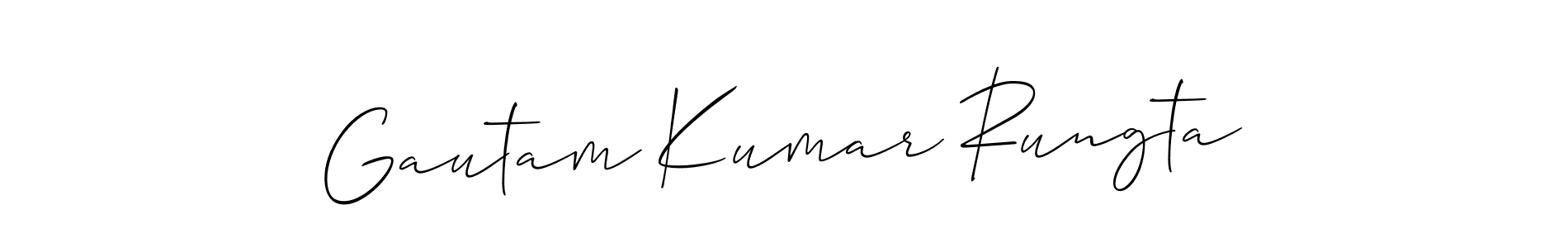 Similarly Allison_Script is the best handwritten signature design. Signature creator online .You can use it as an online autograph creator for name Gautam Kumar Rungta. Gautam Kumar Rungta signature style 2 images and pictures png