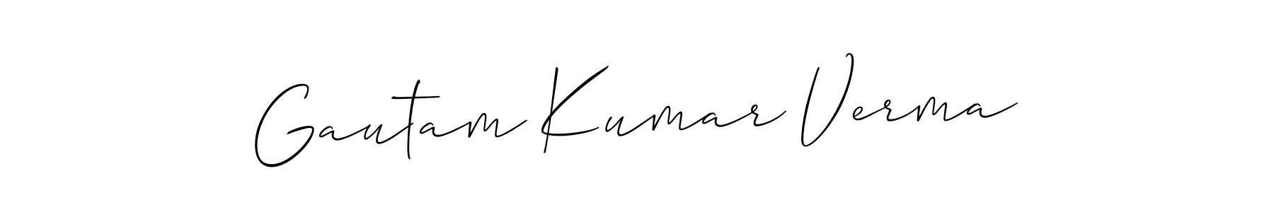 How to make Gautam Kumar Verma name signature. Use Allison_Script style for creating short signs online. This is the latest handwritten sign. Gautam Kumar Verma signature style 2 images and pictures png