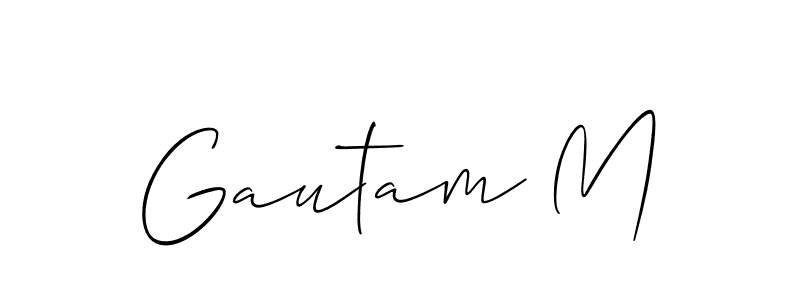 Create a beautiful signature design for name Gautam M. With this signature (Allison_Script) fonts, you can make a handwritten signature for free. Gautam M signature style 2 images and pictures png
