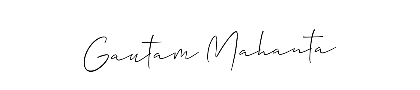 Create a beautiful signature design for name Gautam Mahanta. With this signature (Allison_Script) fonts, you can make a handwritten signature for free. Gautam Mahanta signature style 2 images and pictures png