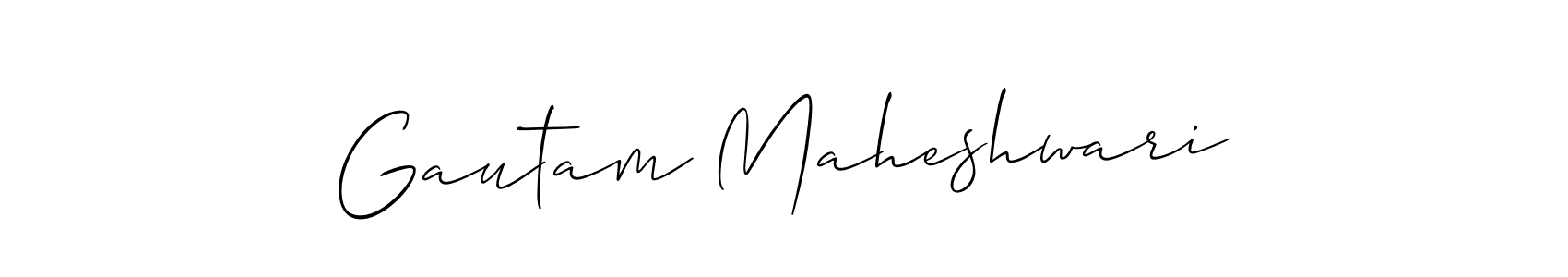 Also we have Gautam Maheshwari name is the best signature style. Create professional handwritten signature collection using Allison_Script autograph style. Gautam Maheshwari signature style 2 images and pictures png