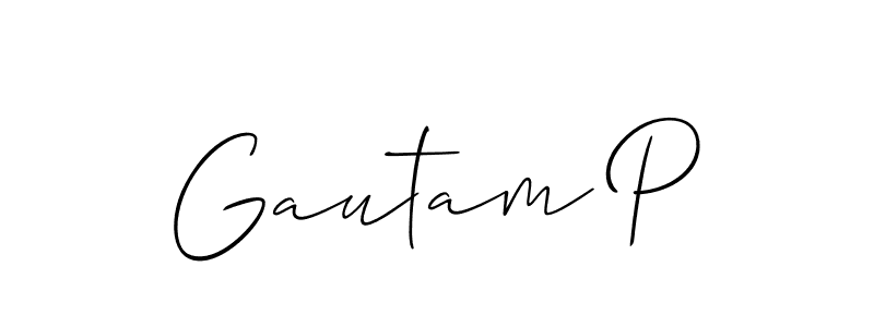 How to make Gautam P signature? Allison_Script is a professional autograph style. Create handwritten signature for Gautam P name. Gautam P signature style 2 images and pictures png