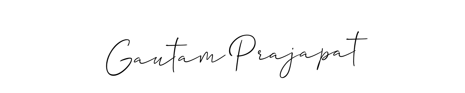 Similarly Allison_Script is the best handwritten signature design. Signature creator online .You can use it as an online autograph creator for name Gautam Prajapat. Gautam Prajapat signature style 2 images and pictures png