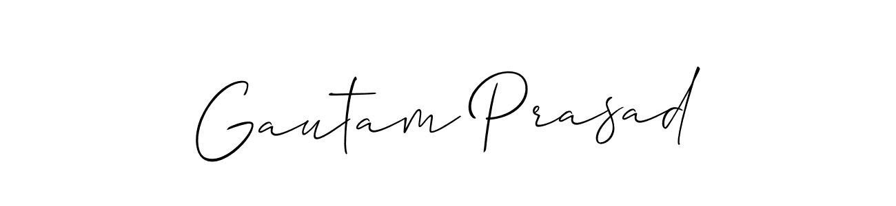 You should practise on your own different ways (Allison_Script) to write your name (Gautam Prasad) in signature. don't let someone else do it for you. Gautam Prasad signature style 2 images and pictures png