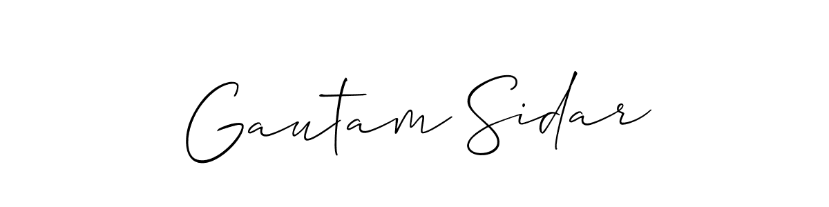 Similarly Allison_Script is the best handwritten signature design. Signature creator online .You can use it as an online autograph creator for name Gautam Sidar. Gautam Sidar signature style 2 images and pictures png