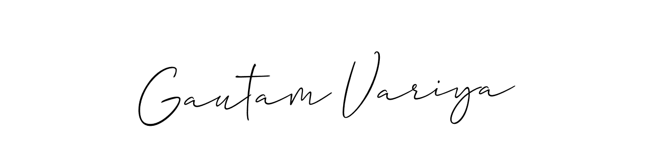 Allison_Script is a professional signature style that is perfect for those who want to add a touch of class to their signature. It is also a great choice for those who want to make their signature more unique. Get Gautam Variya name to fancy signature for free. Gautam Variya signature style 2 images and pictures png