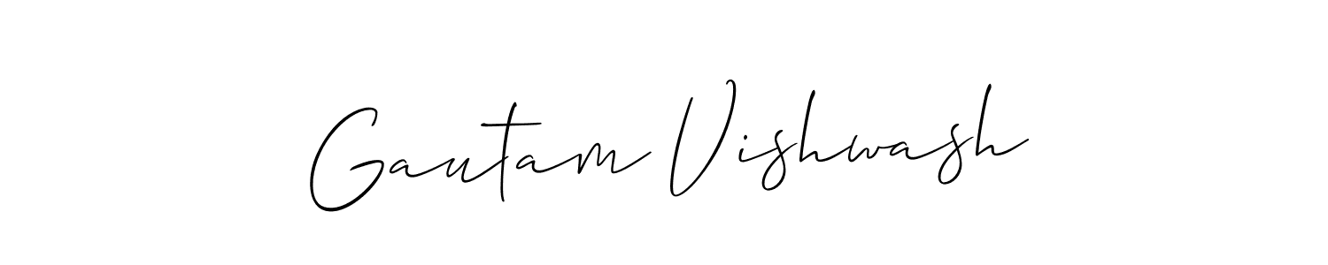 How to make Gautam Vishwash name signature. Use Allison_Script style for creating short signs online. This is the latest handwritten sign. Gautam Vishwash signature style 2 images and pictures png