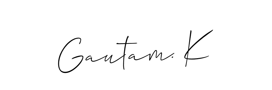 You should practise on your own different ways (Allison_Script) to write your name (Gautam. K) in signature. don't let someone else do it for you. Gautam. K signature style 2 images and pictures png