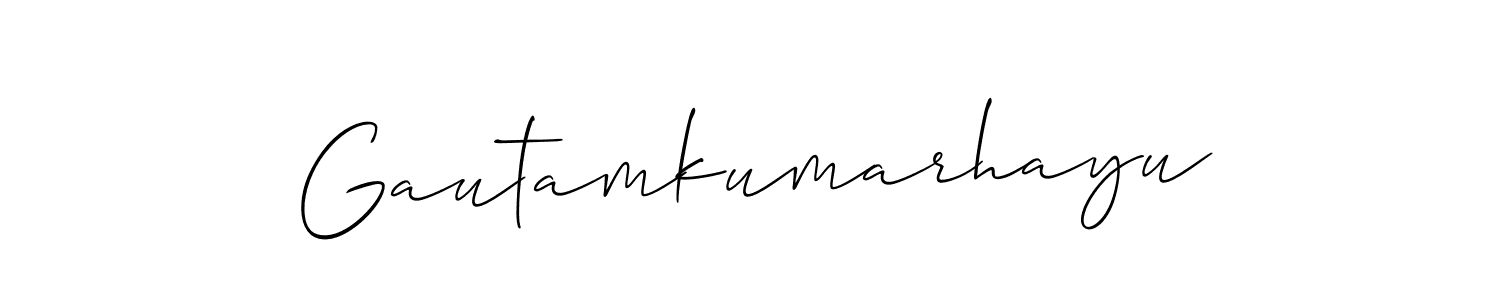 Create a beautiful signature design for name Gautamkumarhayu. With this signature (Allison_Script) fonts, you can make a handwritten signature for free. Gautamkumarhayu signature style 2 images and pictures png