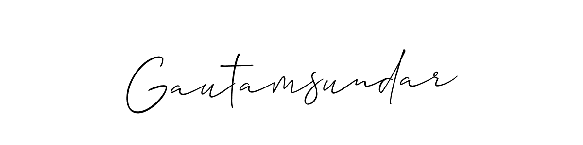 Make a short Gautamsundar signature style. Manage your documents anywhere anytime using Allison_Script. Create and add eSignatures, submit forms, share and send files easily. Gautamsundar signature style 2 images and pictures png