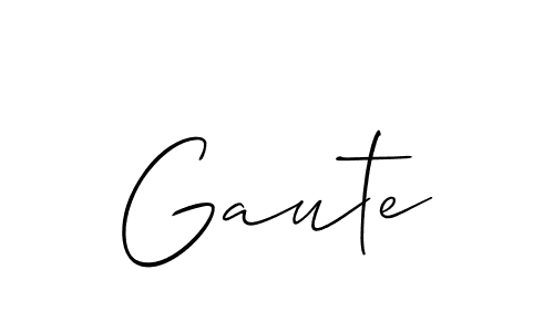 Use a signature maker to create a handwritten signature online. With this signature software, you can design (Allison_Script) your own signature for name Gaute. Gaute signature style 2 images and pictures png