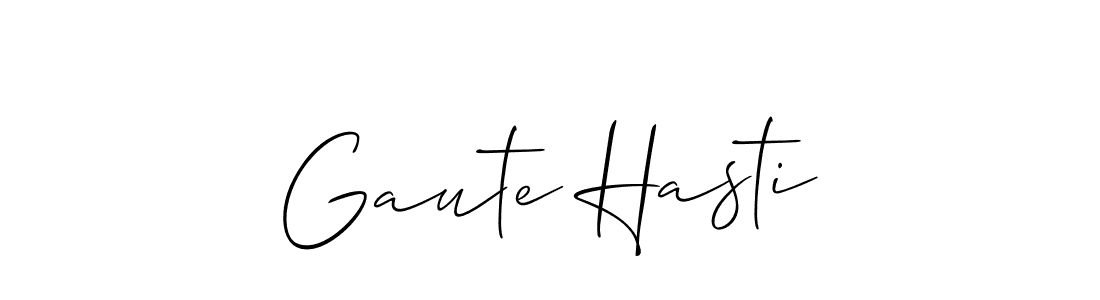 This is the best signature style for the Gaute Hasti name. Also you like these signature font (Allison_Script). Mix name signature. Gaute Hasti signature style 2 images and pictures png