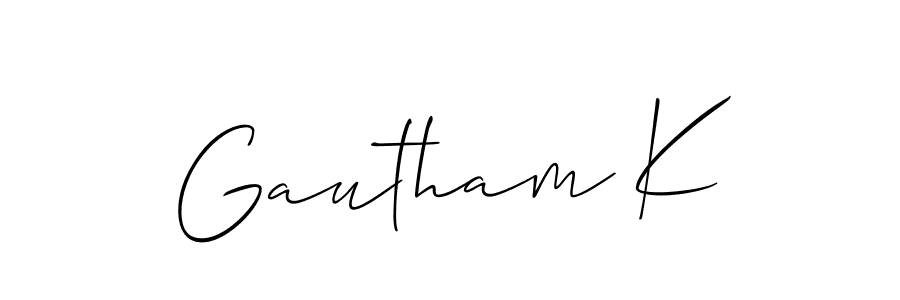 You can use this online signature creator to create a handwritten signature for the name Gautham K. This is the best online autograph maker. Gautham K signature style 2 images and pictures png