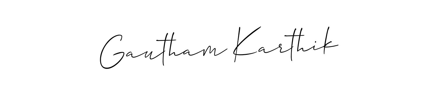 Create a beautiful signature design for name Gautham Karthik. With this signature (Allison_Script) fonts, you can make a handwritten signature for free. Gautham Karthik signature style 2 images and pictures png