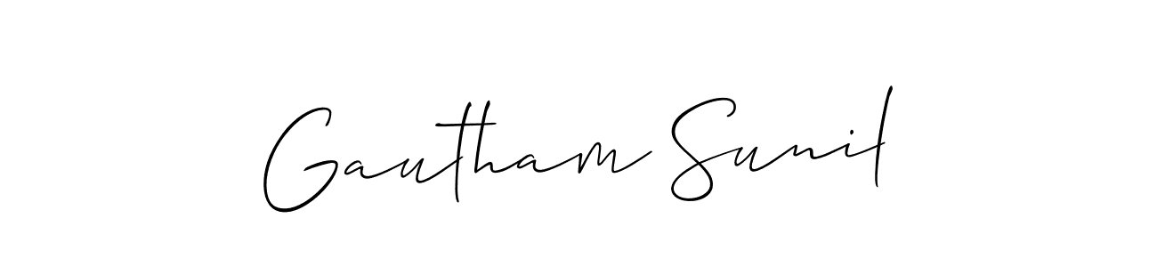 Make a beautiful signature design for name Gautham Sunil. With this signature (Allison_Script) style, you can create a handwritten signature for free. Gautham Sunil signature style 2 images and pictures png