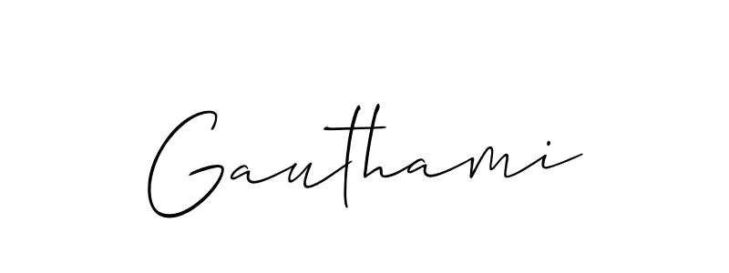 It looks lik you need a new signature style for name Gauthami. Design unique handwritten (Allison_Script) signature with our free signature maker in just a few clicks. Gauthami signature style 2 images and pictures png